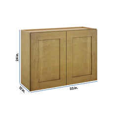 Modernform Cabinet Natural Shaker 33" W X 24" H X 12" D Double Door Wall Cabinet