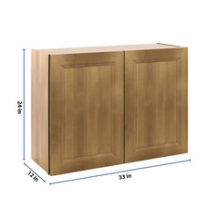 J&K Butterscotch B8 Double Door Wall Cabinet - 33" W x 24" H