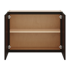 J&K Espresso K8 Double Door Wall Cabinet - 33" W x 24" H