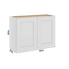 Modernform Cabinet White Shaker 33" W X 24" H X 12" D Double Door Wall Cabinet