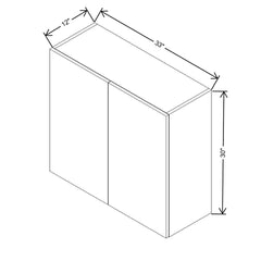 CNC Luxor White 33" W X 30" H Double Door Wall Cabinet