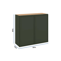 Modernform Cabinet Slim Sage Green 33" W X 30" H X 12" D Double Door Wall Cabinet