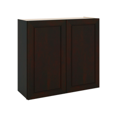 J&K Espresso K8 Double Door Wall Cabinet - 33" W x 30" H