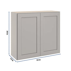 CNC Luxor 5-Piece Misty Grey 33" W X 30" H Double Door Wall Cabinet