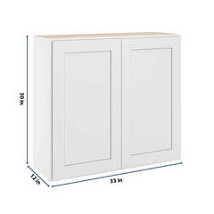 CNC Luxor 5-Piece White 33" W X 30" H Double Door Wall Cabinet