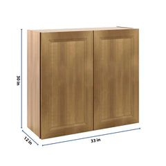 J&K Butterscotch B8 Double Door Wall Cabinet - 33" W x 30" H