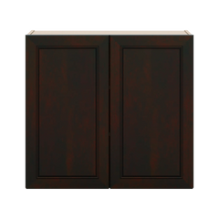 J&K Espresso K8 Double Door Wall Cabinet - 33" W x 30" H
