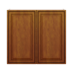 J&K Mocha Glazed K10 Double Door Wall Cabinet - 33" W x 30" H