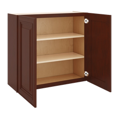 J&K Mahogany J5 Double Door Wall Cabinet - 33" W x 30" H