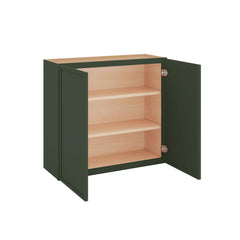 Modernform Cabinet Slim Sage Green 33" W X 30" H X 12" D Double Door Wall Cabinet