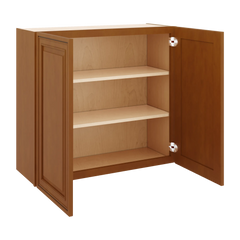 J&K Mocha Glazed K10 Double Door Wall Cabinet - 33" W x 30" H
