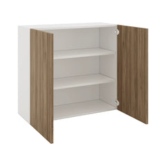 Modernform Cabinet Walnut 33" W X 30" H X 12" D Double Door Wall Cabinet