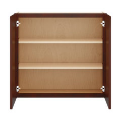 J&K Mahogany J5 Double Door Wall Cabinet - 33" W x 30" H