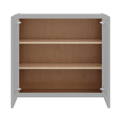 J&K Castle Grey S5 Double Door Wall Cabinet - 33" W x 30" H