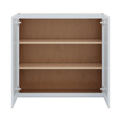 J&K White Shaker S8 Double Door Wall Cabinet - 33" W x 30" H