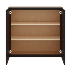J&K Espresso K8 Double Door Wall Cabinet - 33" W x 30" H