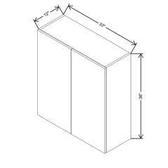 CNC Concord Fashion White 33" W X 36" H Double Door Wall Cabinet