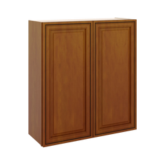 J&K Mocha Glazed K10 Double Door Wall Cabinet - 33" W x 36" H