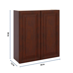 J&K Mahogany J5 Double Door Wall Cabinet - 33" W x 36" H
