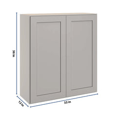 CNC Luxor 5-Piece Misty Grey 33" W X 36" H Double Door Wall Cabinet
