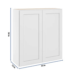 CNC Luxor 5-Piece White 33" W X 36" H Double Door Wall Cabinet