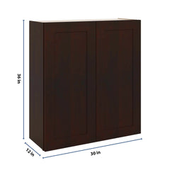 J&K Java Coffee S1 Double Door Wall Cabinet - 33" W x 36" H