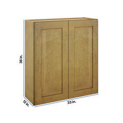 Modernform Cabinet Natural Shaker 33" W X 36" H X 12" D Double Door Wall Cabinet