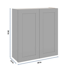 J&K Castle Grey S5 Double Door Wall Cabinet - 33" W x 36" H