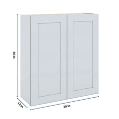 J&K White Shaker S8 Double Door Wall Cabinet - 33" W x 36" H
