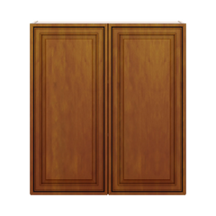 J&K Mocha Glazed K10 Double Door Wall Cabinet - 33" W x 36" H