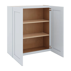 J&K White Shaker S8 Double Door Wall Cabinet - 33" W x 36" H
