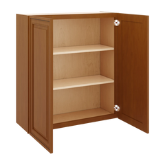 J&K Mocha Glazed K10 Double Door Wall Cabinet - 33" W x 36" H