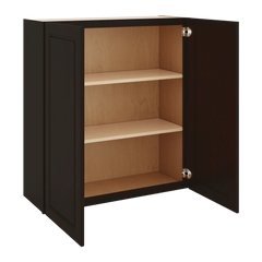 J&K Espresso K8 Double Door Wall Cabinet - 33" W x 36" H