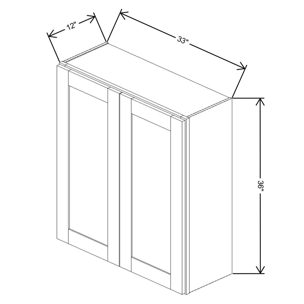 Fabuwood Allure Luna Timber Wall 33"W x 36"H Shaker Cabinet