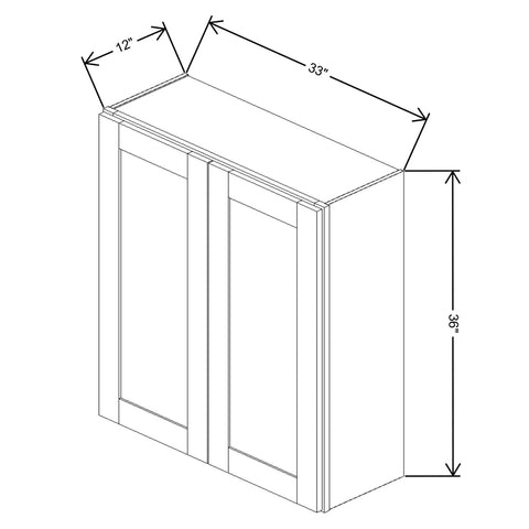 Fabuwood Allure Luna Timber Wall 33"W x 36"H Shaker Cabinet
