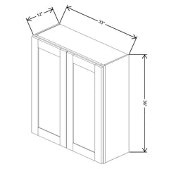 Fabuwood Allure Onyx Forest Green 33" W X 36" H X 12" D Double Door Wall Cabinet