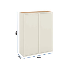 Modernform Cabinet Slim Dove White 33" W X 42" H X 12" D Double Door Wall Cabinet