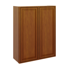 J&K Mocha Glazed K10 Double Door Wall Cabinet - 33" W x 42" H