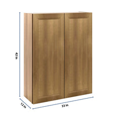 J&K Butterscotch B8 Double Door Wall Cabinet - 33" W x 42" H