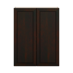 J&K Espresso K8 Double Door Wall Cabinet - 33" W x 42" H