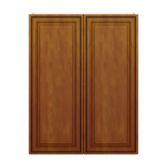 J&K Mocha Glazed K10 Double Door Wall Cabinet - 33" W x 42" H