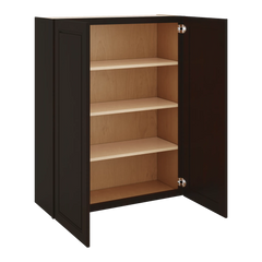 J&K Espresso K8 Double Door Wall Cabinet - 33" W x 42" H
