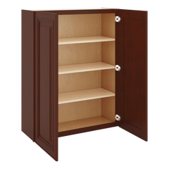 J&K Mahogany J5 Double Door Wall Cabinet - 33" W x 42" H