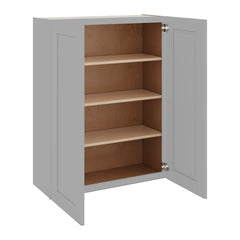 J&K Castle Grey S5 Double Door Wall Cabinet - 33" W x 42" H