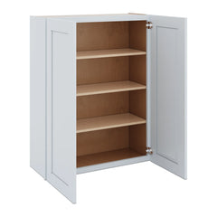 J&K White Shaker S8 Double Door Wall Cabinet - 33" W x 42" H