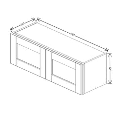J&K Almond S2 Double Door Wall Cabinet - 36" W x 12" H