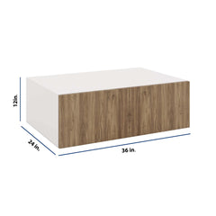 Modernform Cabinet Walnut 36" W X 12" H X 24" D Double Door Wall Cabinet