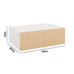 Modernform Cabinet Natural Oak 36" W X 12" H X 24" D Double Door Wall Cabinet