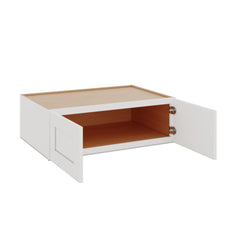 Modernform Cabinet White Shaker 36" W X 12" H X 24" D Double Door Wall Cabinet
