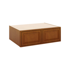 J&K Mocha Glazed K10 Refrigerator Wall Cabinet - 36" W x 12" H x 27" D